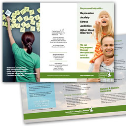 A4, DLE brochure for 'Canterbury Counselling Network'