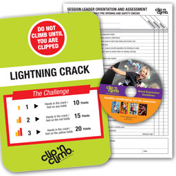 Signage, form design and CD label for 'Clip 'n Climb'